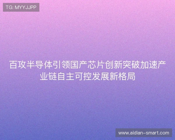 百攻半导体引领国产芯片创新突破加速产业链自主可控发展新格局 百攻半导体引领国产芯片创新突破加速产业链自主可控发展新格局